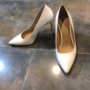 BCBG WHITE PUMPS